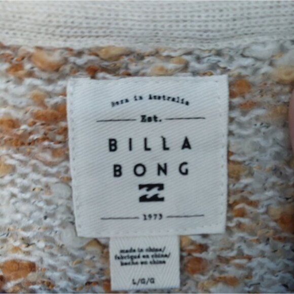 Billabong Catch Up Shaker Stitch V-Neck Cardigan, Size Large - Picture 3 of 6